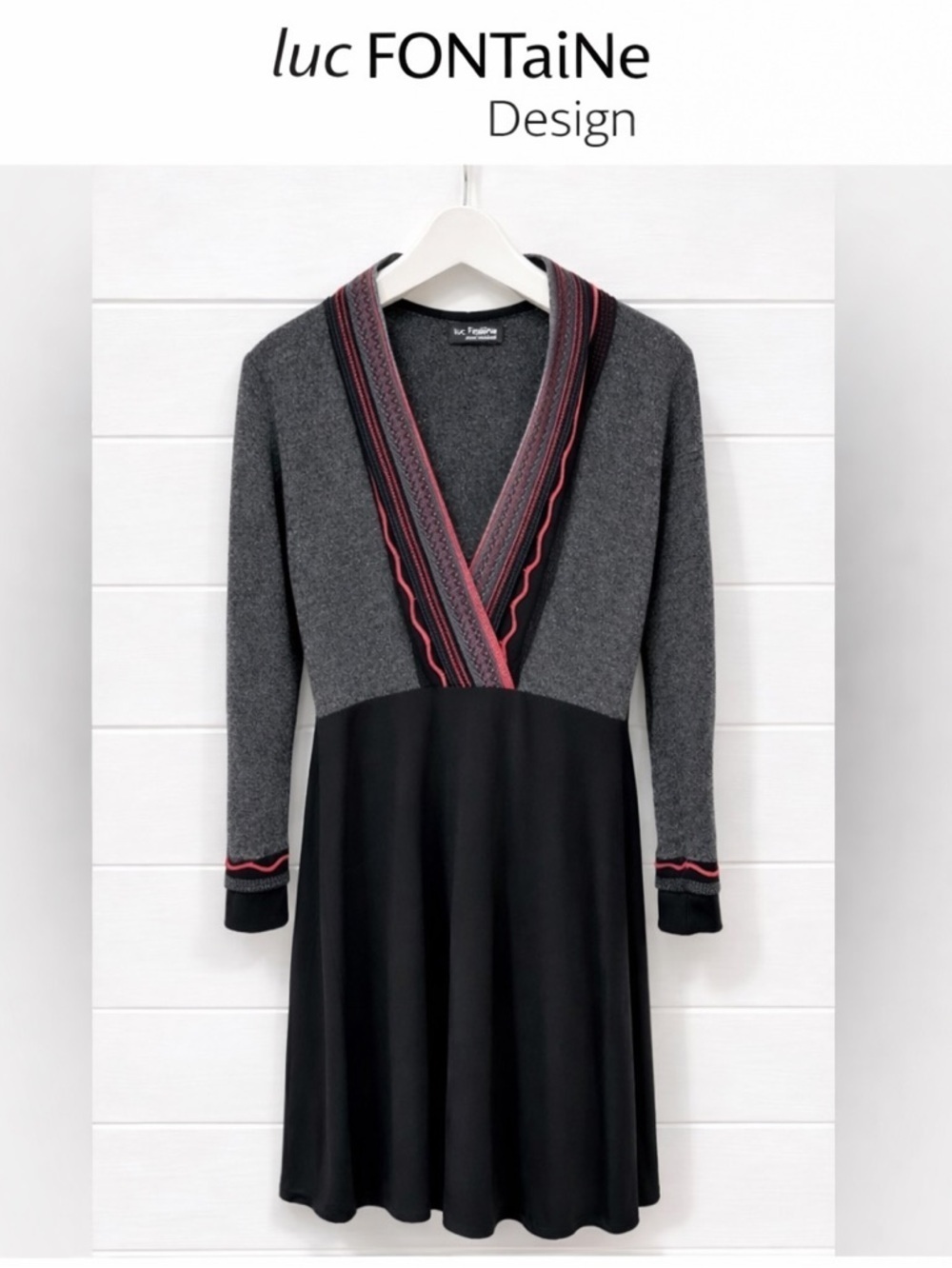 Graphic Knit Dress – Luc Fontaine Designer (Size M)